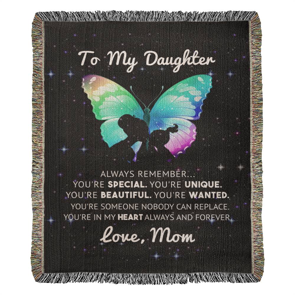 To My Daughter - Artwork Heirloom Woven Blanket (Portrait)