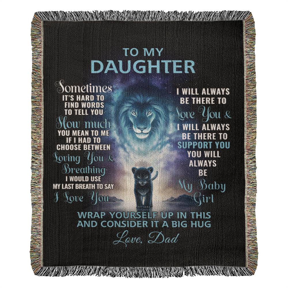 To My Daughter - Artwork Heirloom Woven Blanket (Portrait)