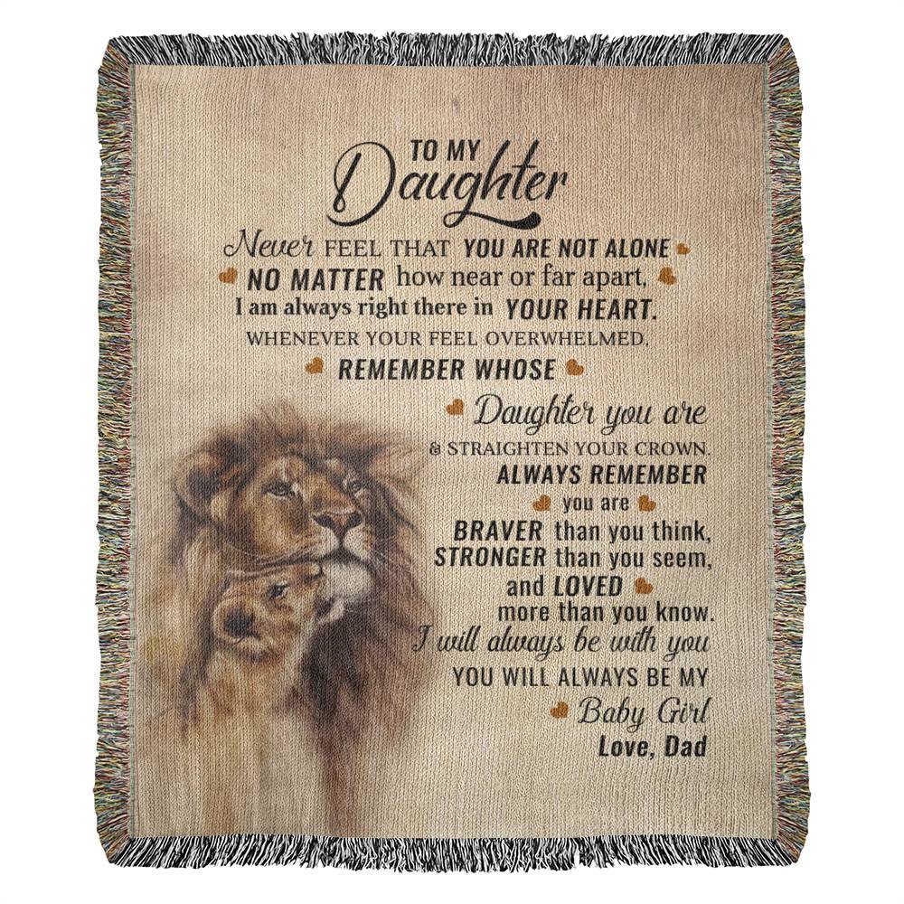 To My Daughter - Artwork Heirloom Woven Blanket (Portrait)