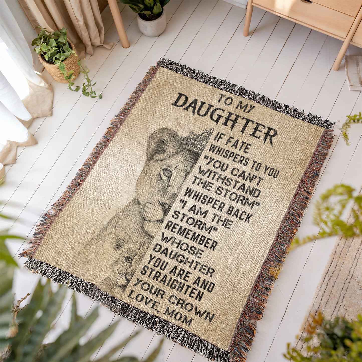 To My Daughter - Artwork Heirloom Woven Blanket (Portrait)
