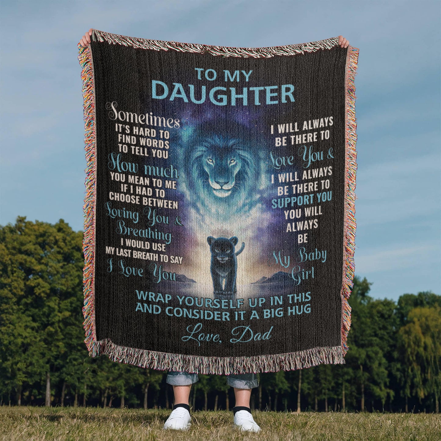 To My Daughter - Artwork Heirloom Woven Blanket (Portrait)