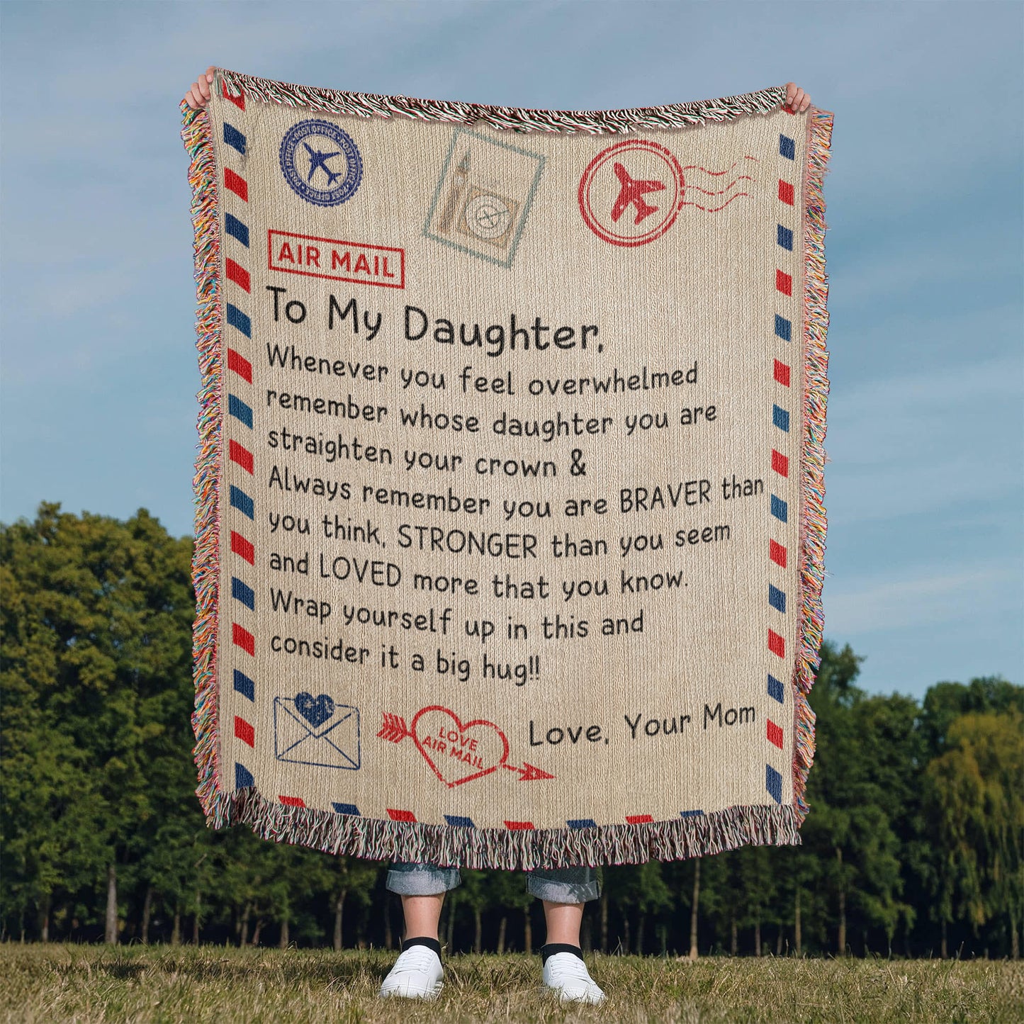 To My Daughter - Artwork Heirloom Woven Blanket (Portrait)