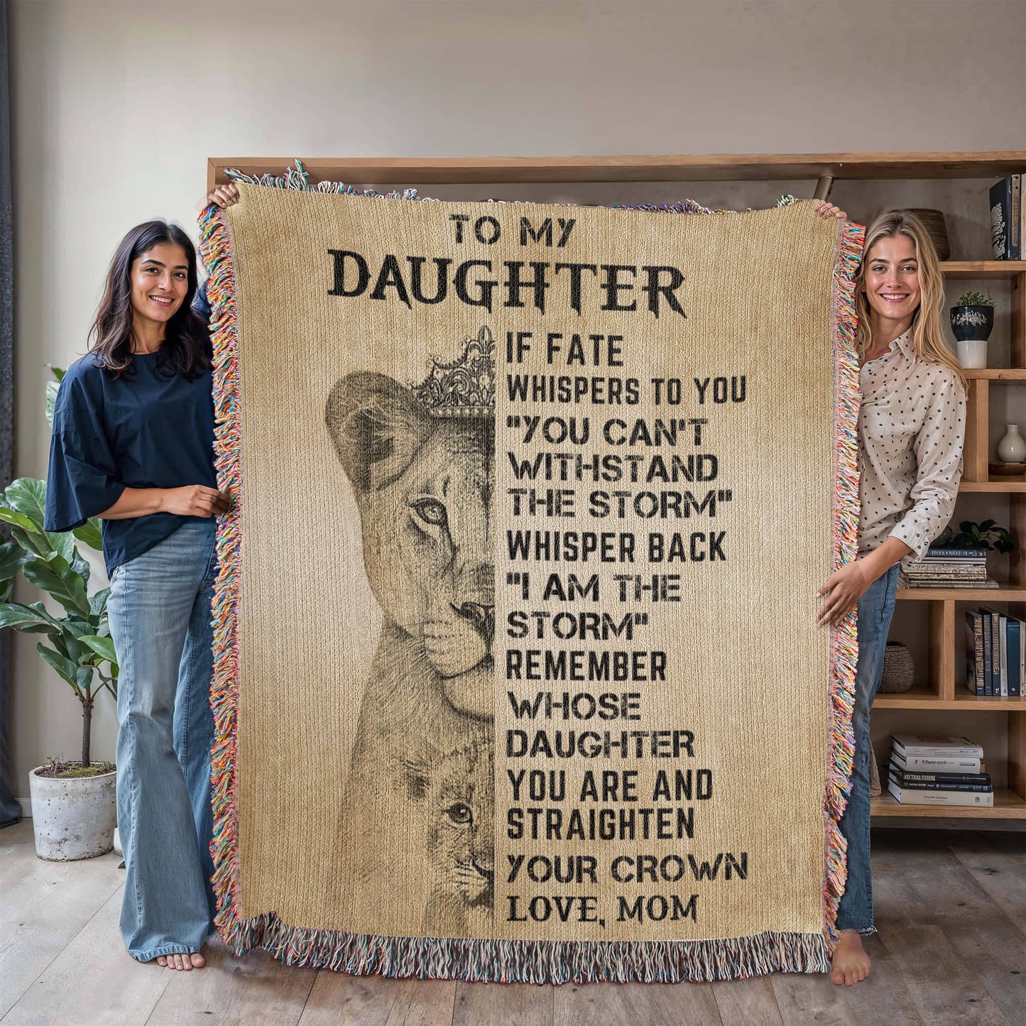 To My Daughter - Artwork Heirloom Woven Blanket (Portrait)