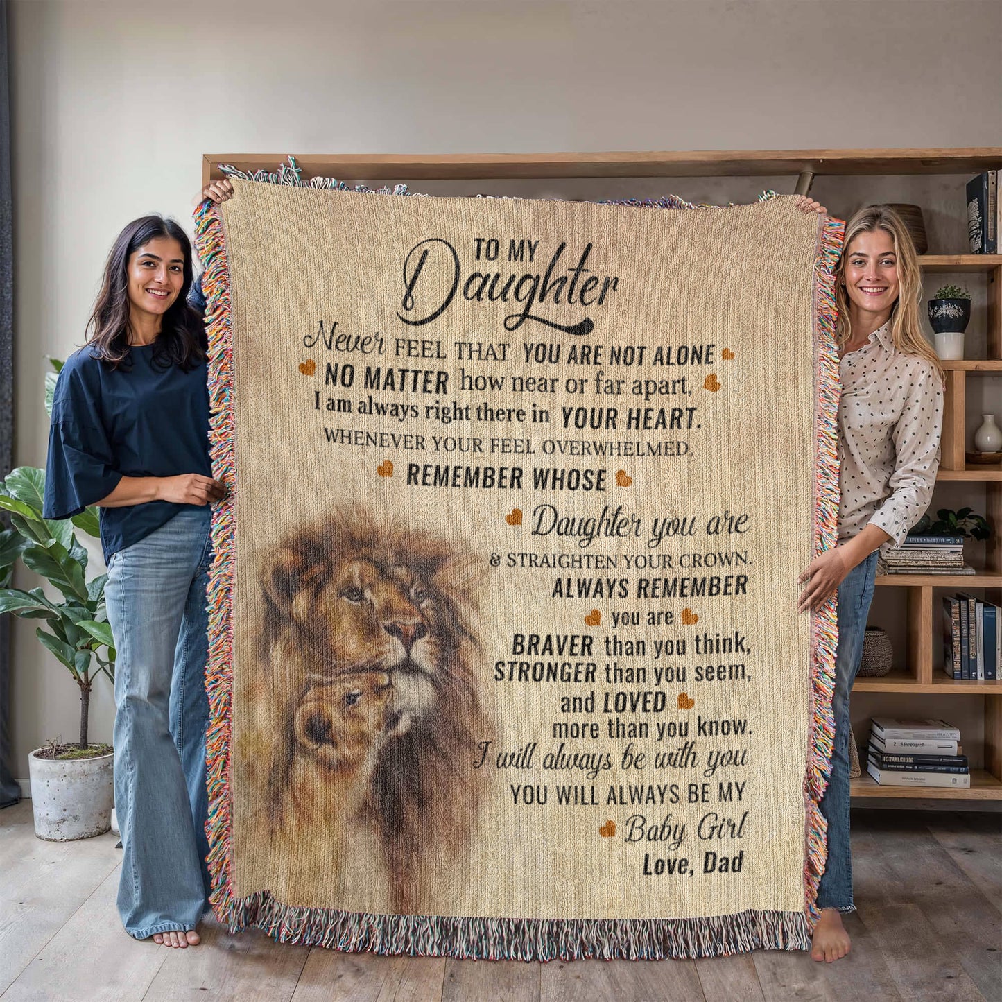 To My Daughter - Artwork Heirloom Woven Blanket (Portrait)