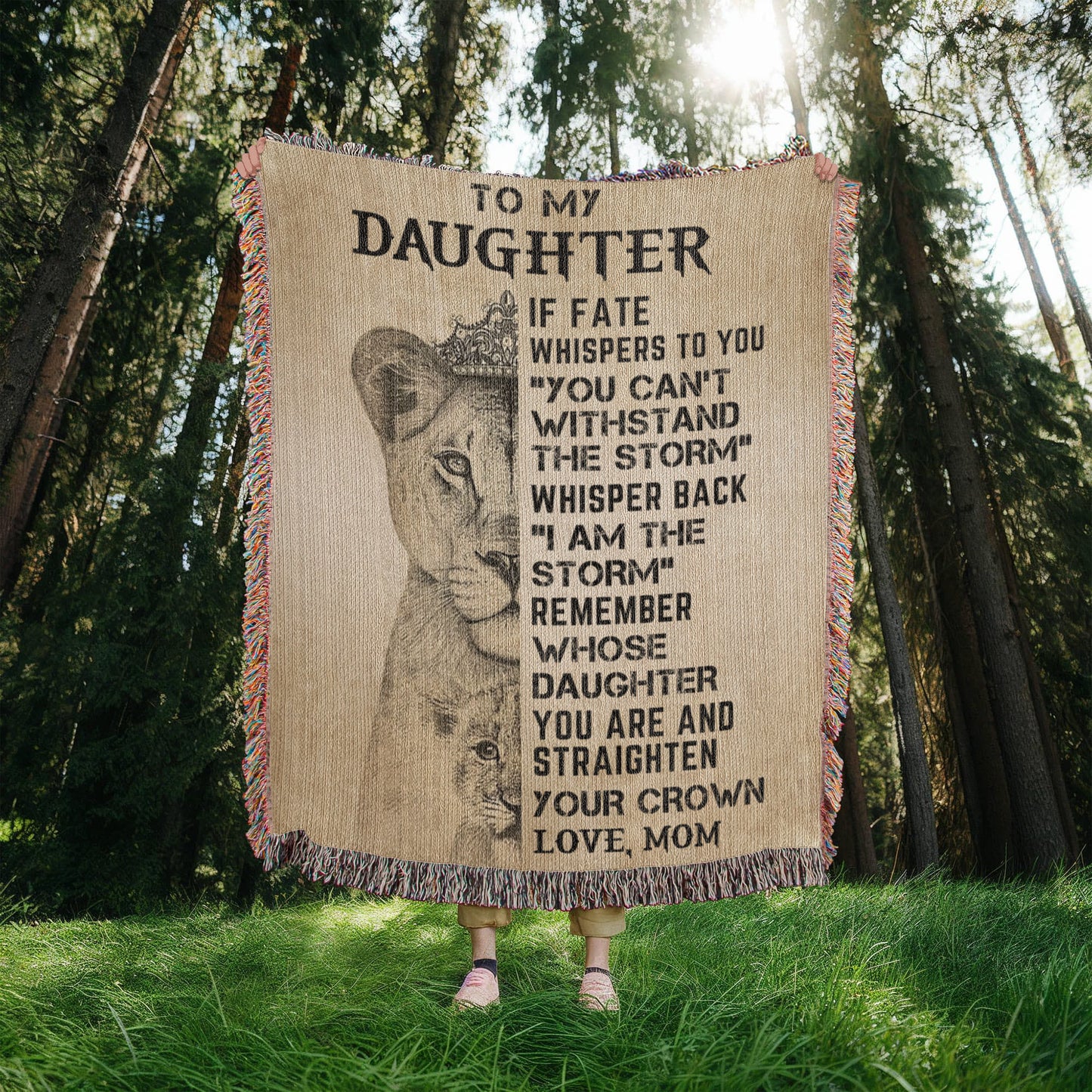 To My Daughter - Artwork Heirloom Woven Blanket (Portrait)