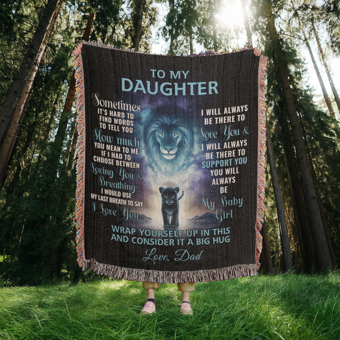 To My Daughter - Artwork Heirloom Woven Blanket (Portrait)