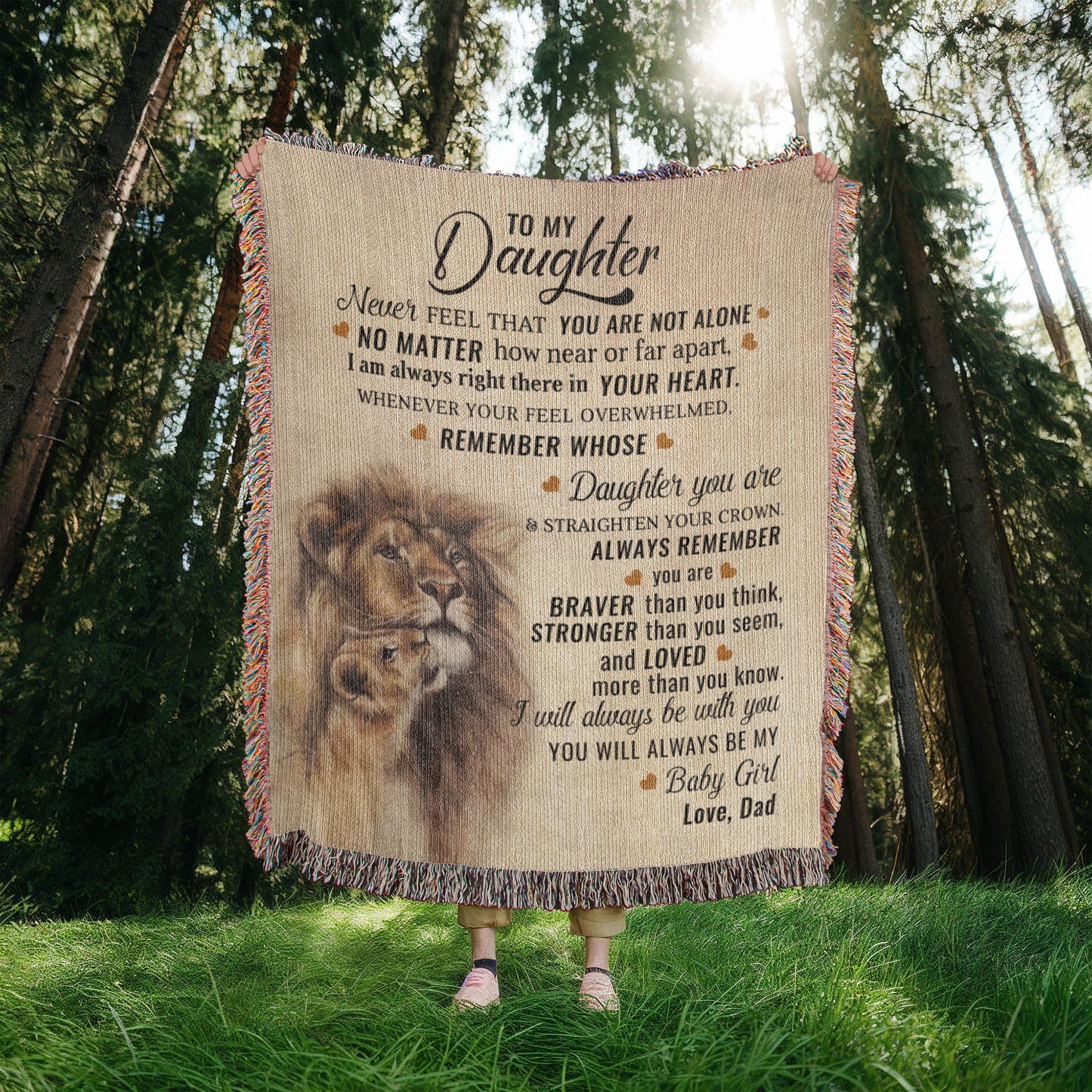 To My Daughter - Artwork Heirloom Woven Blanket (Portrait)