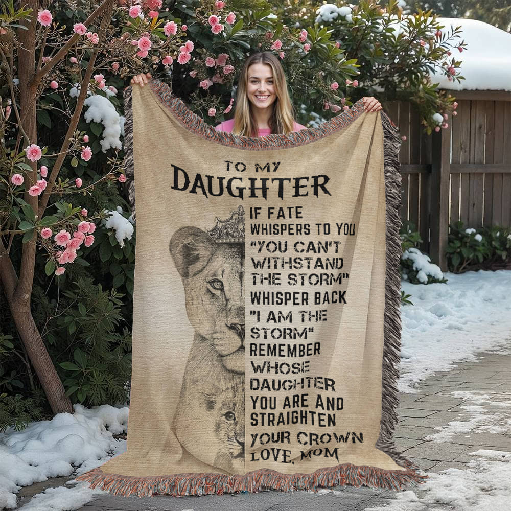To My Daughter - Artwork Heirloom Woven Blanket (Portrait)