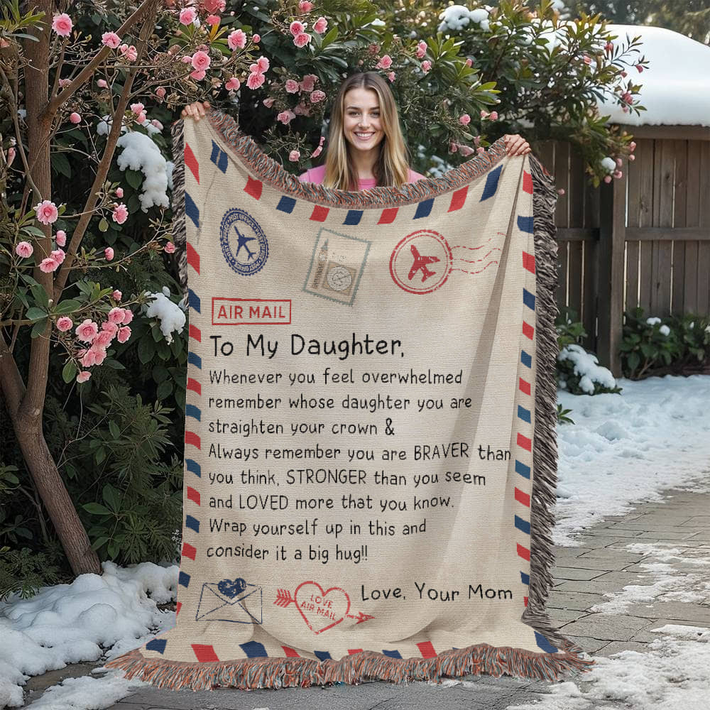 To My Daughter - Artwork Heirloom Woven Blanket (Portrait)