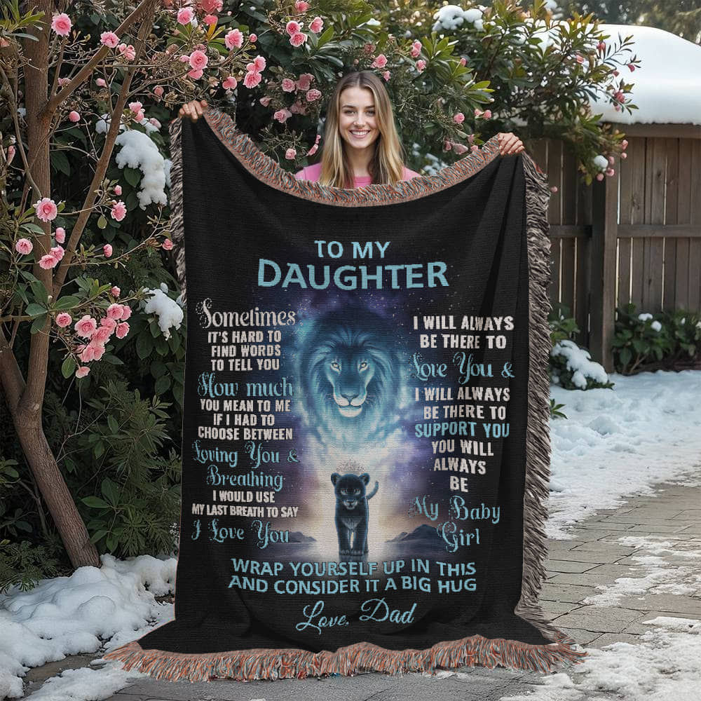 To My Daughter - Artwork Heirloom Woven Blanket (Portrait)