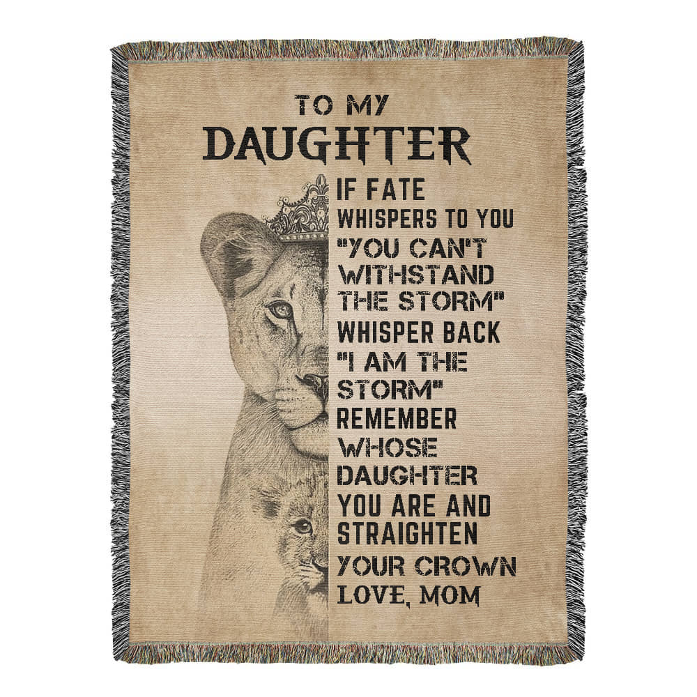 To My Daughter - Artwork Heirloom Woven Blanket (Portrait)