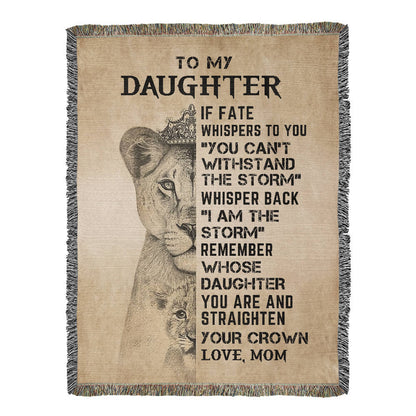 To My Daughter - Artwork Heirloom Woven Blanket (Portrait)
