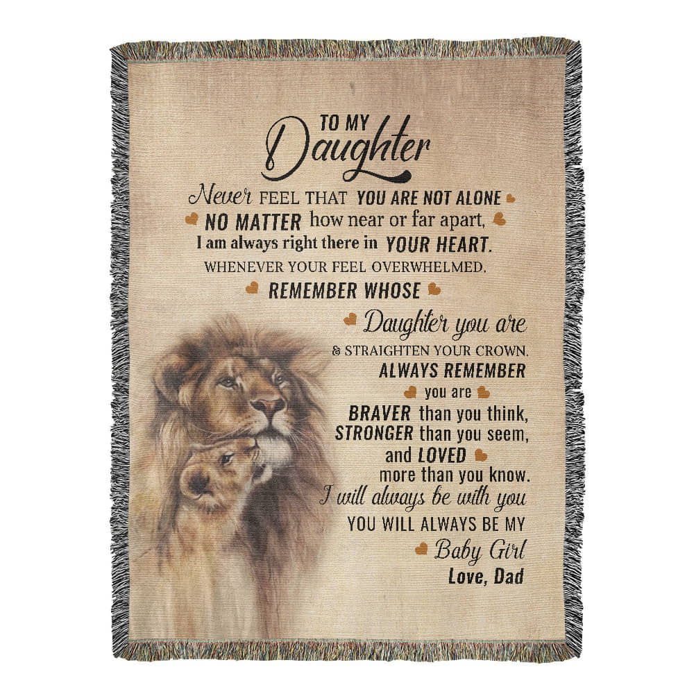 To My Daughter - Artwork Heirloom Woven Blanket (Portrait)