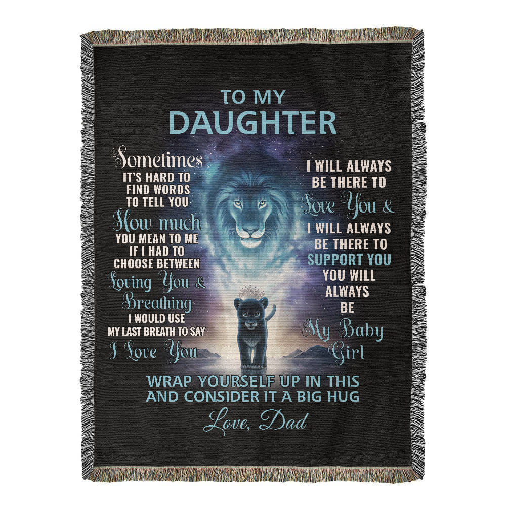 To My Daughter - Artwork Heirloom Woven Blanket (Portrait)