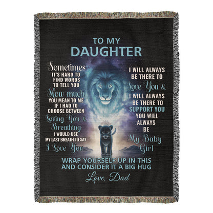 To My Daughter - Artwork Heirloom Woven Blanket (Portrait)