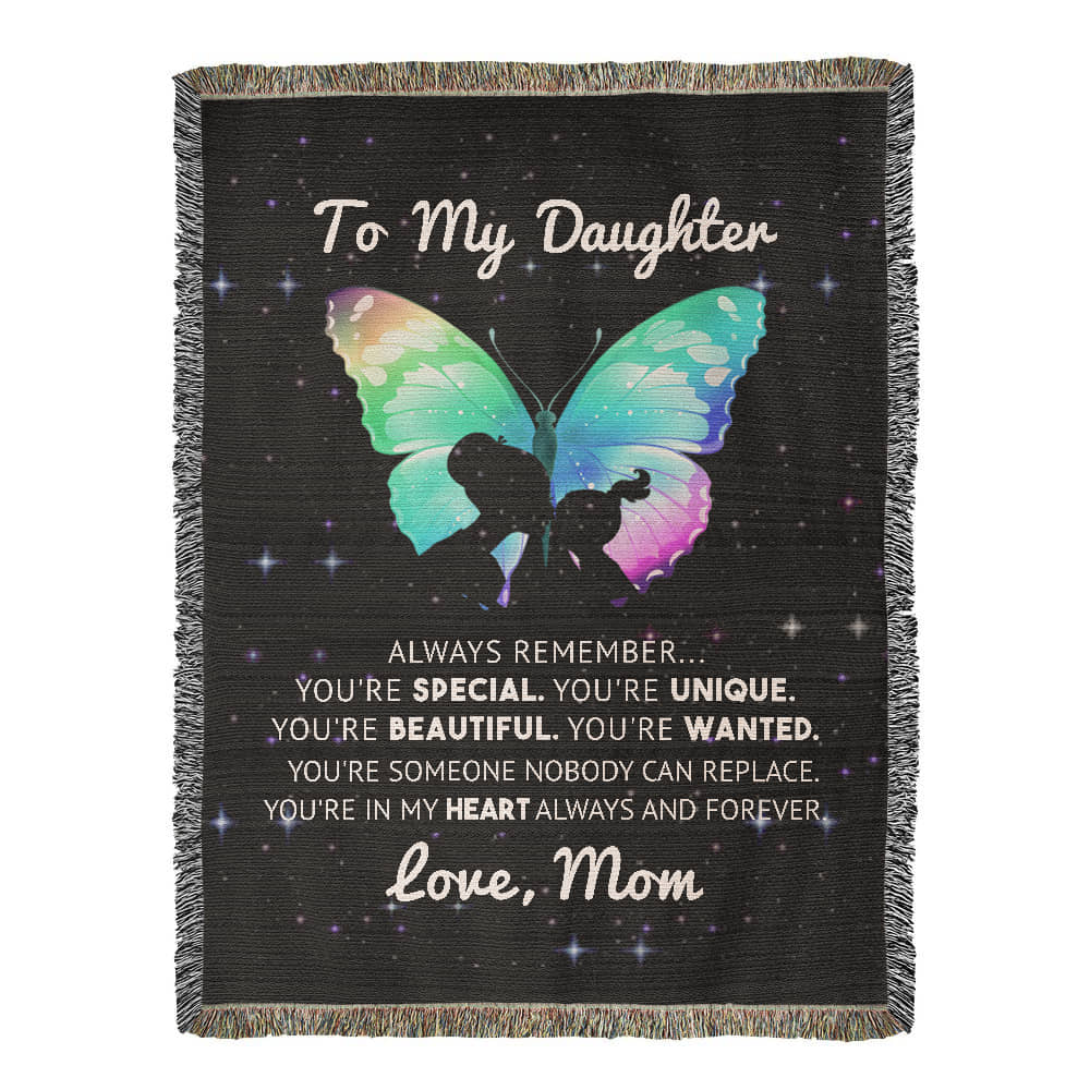 To My Daughter - Artwork Heirloom Woven Blanket (Portrait)