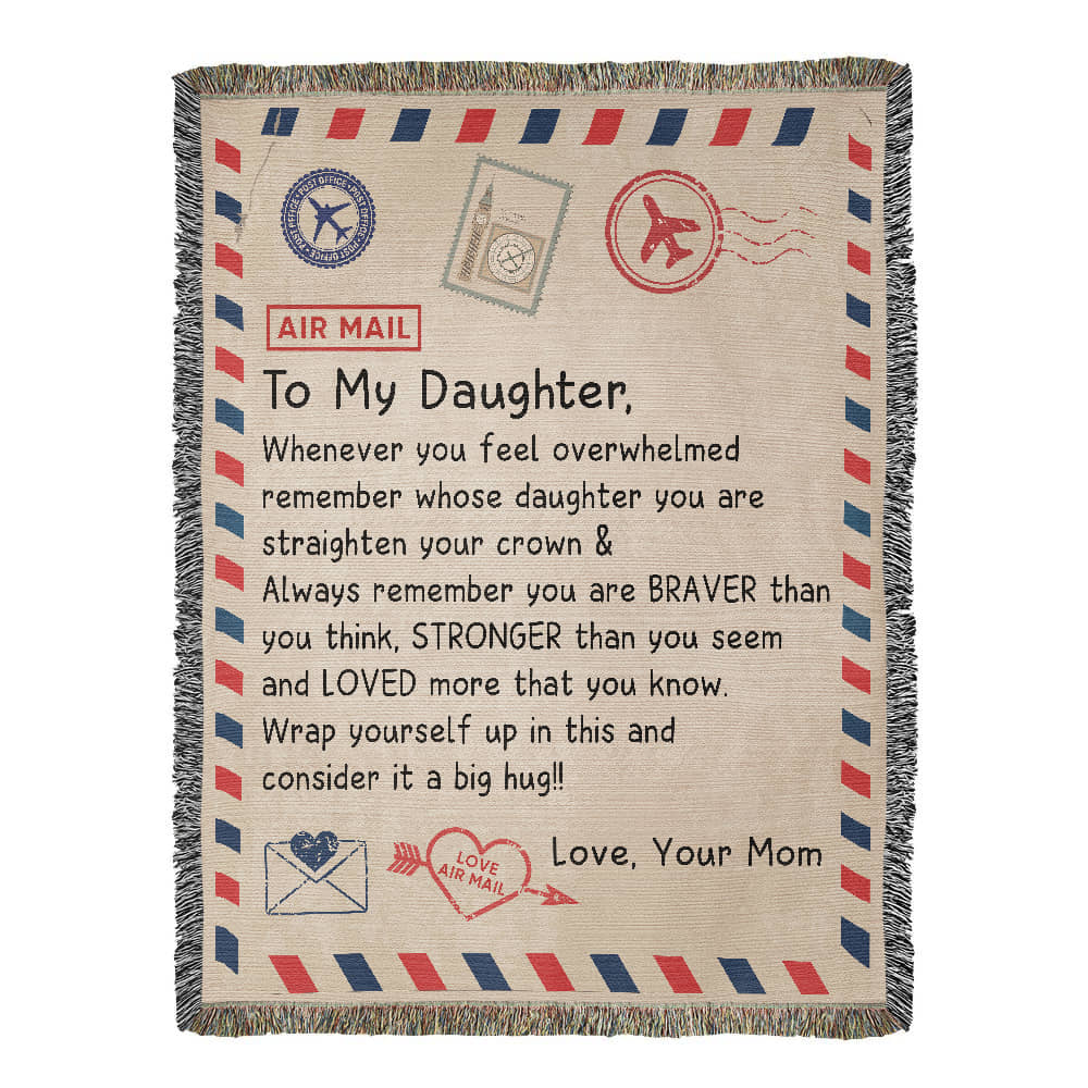 To My Daughter - Artwork Heirloom Woven Blanket (Portrait)