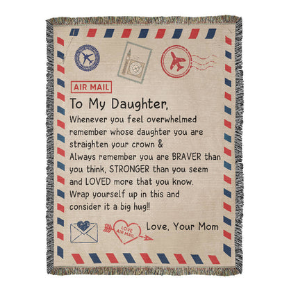 To My Daughter - Artwork Heirloom Woven Blanket (Portrait)
