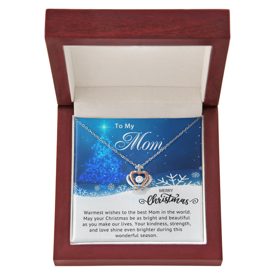 To My Mom - Mom Christmas Gift - Merry Christmas - Crown Pendant Necklace