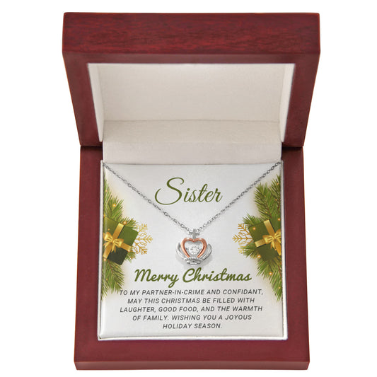 Sister - Joyous - Christmas gift - Crown Pendant Necklace