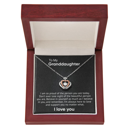 To My Granddaughter - Crown Pendant Necklace