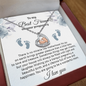 To My Best  Friend on your Pregnancy - Baby Feet Heart Necklace