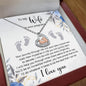 To My Wife on your Pregnancy - Baby Feet Heart Necklace