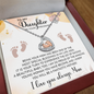 To My Daugher on your Pregnancy - Baby Feet Heart Necklace