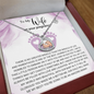 To My Wife on your Pregnancy - Baby Feet Heart Necklace