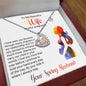 To My Wife on your Pregnancy - Baby Feet Heart Necklace