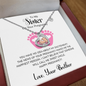 To My Sister on your Pregnancy - Baby Feet Heart Necklace