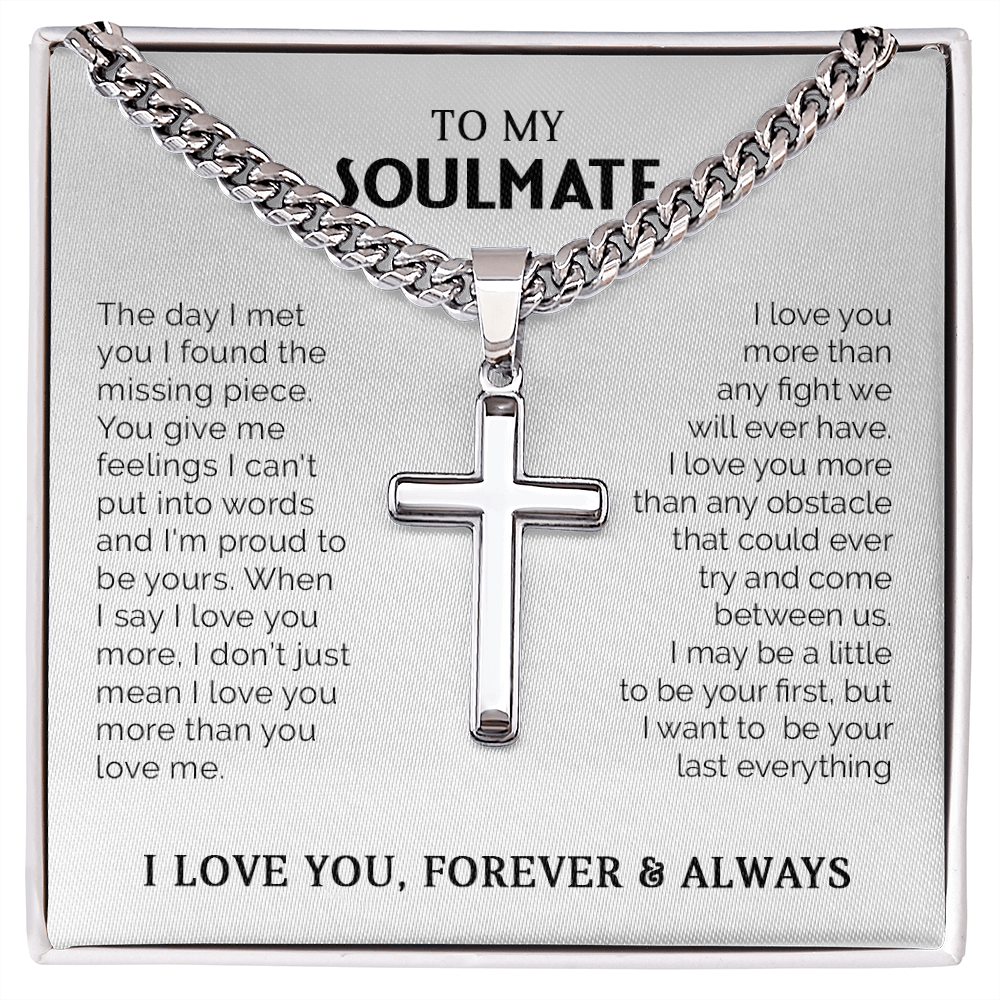 To My Man - Artisan Cross with Cuban Link Chain Selling price: $59.95