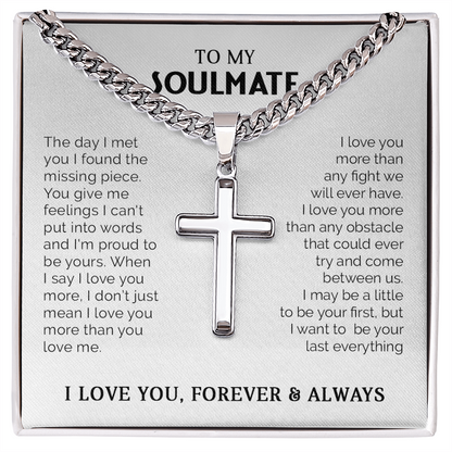 To My Man - Artisan Cross with Cuban Link Chain Selling price: $59.95