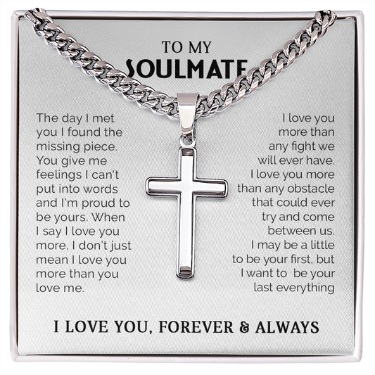 To My Man - Artisan Cross with Cuban Link Chain Selling price: $59.95