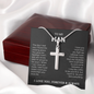 To My Man - Artisan Cross Necklace with Snake Chain