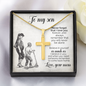 To My Son - Artisan Cross Necklace with Snake Chain