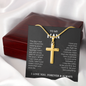 To My Man - Artisan Cross Necklace with Snake Chain